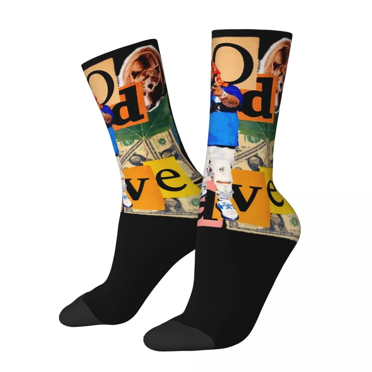 Cool Rod Wave Rapper Theme Crew Socks Merch for Male Non-slip Print Socks