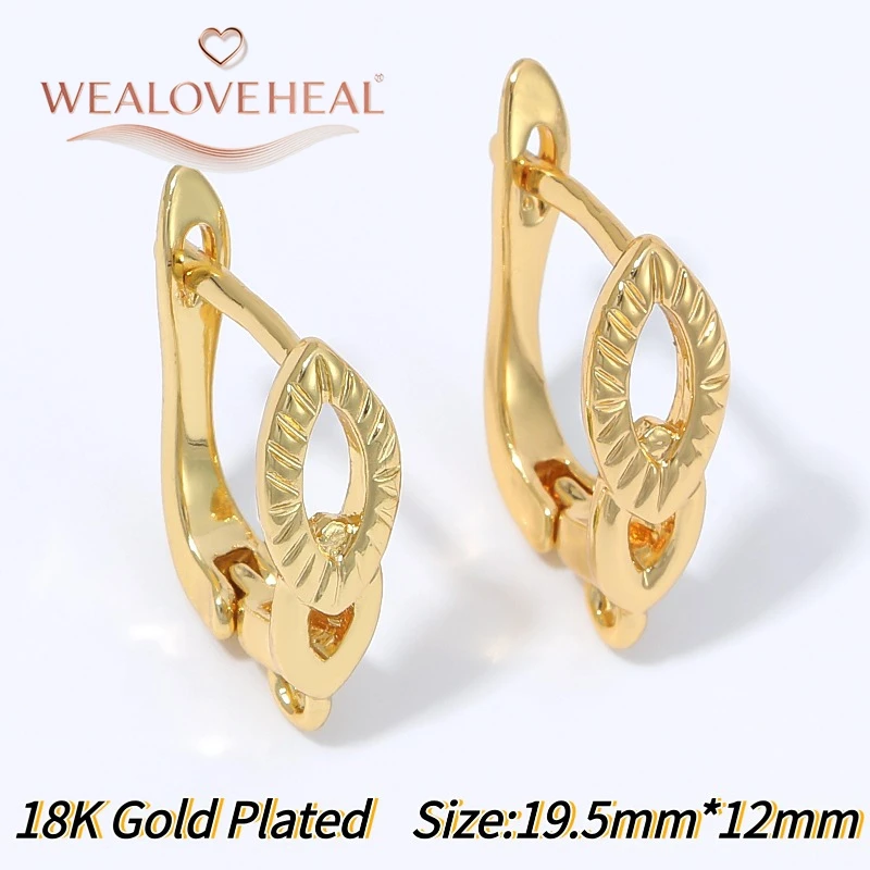schmuckherstellung zubehör, Exquisite 18K vergoldete Messing-Blatt-Ohrringhaken, Pavé-Zirkon-Blumen-Französischer Ohrdraht mit Öse für DIY-Ohrhänger – Detail 24
