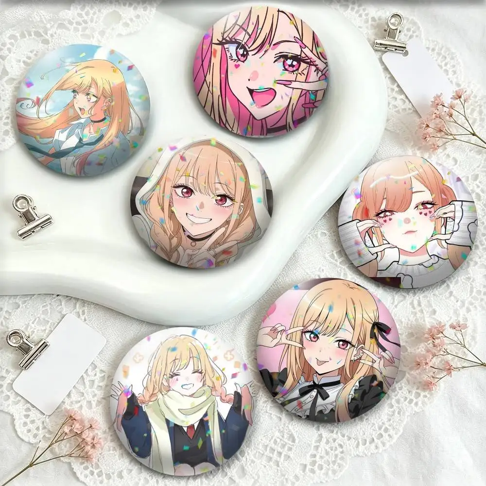 M-Marin Kitagawa My D-Dress Up D-Darling  25 32 44 58 75mm Badges Personalized Round Brooches Pins Accessory Gift