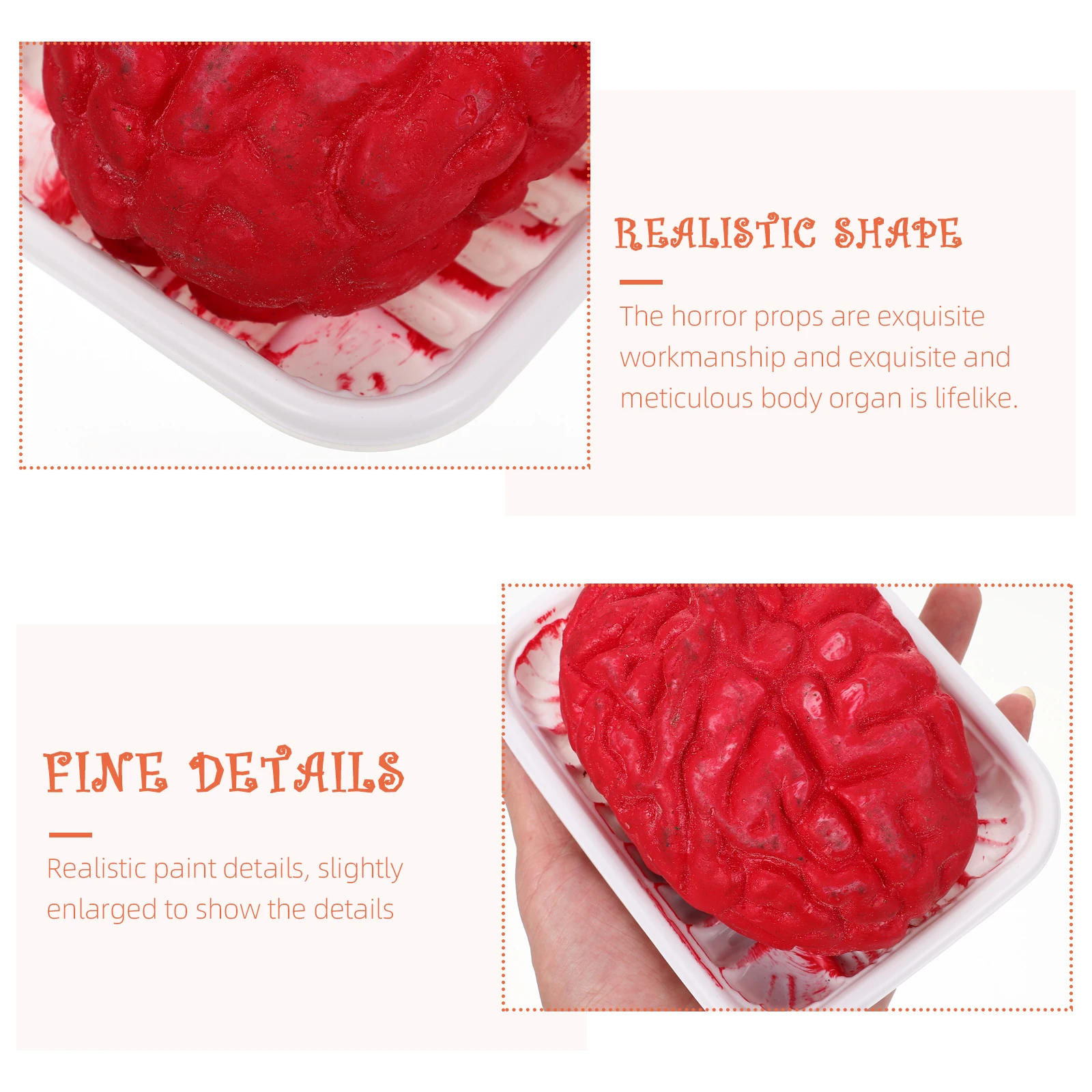 Rekwizyty na Halloween, trwałe rekwizyty na ciało, zabawki horror, sztuczny mózg, serce, dekoracje, straszne akcesoria na imprezę, plastikowy model anatomiczny, nowe