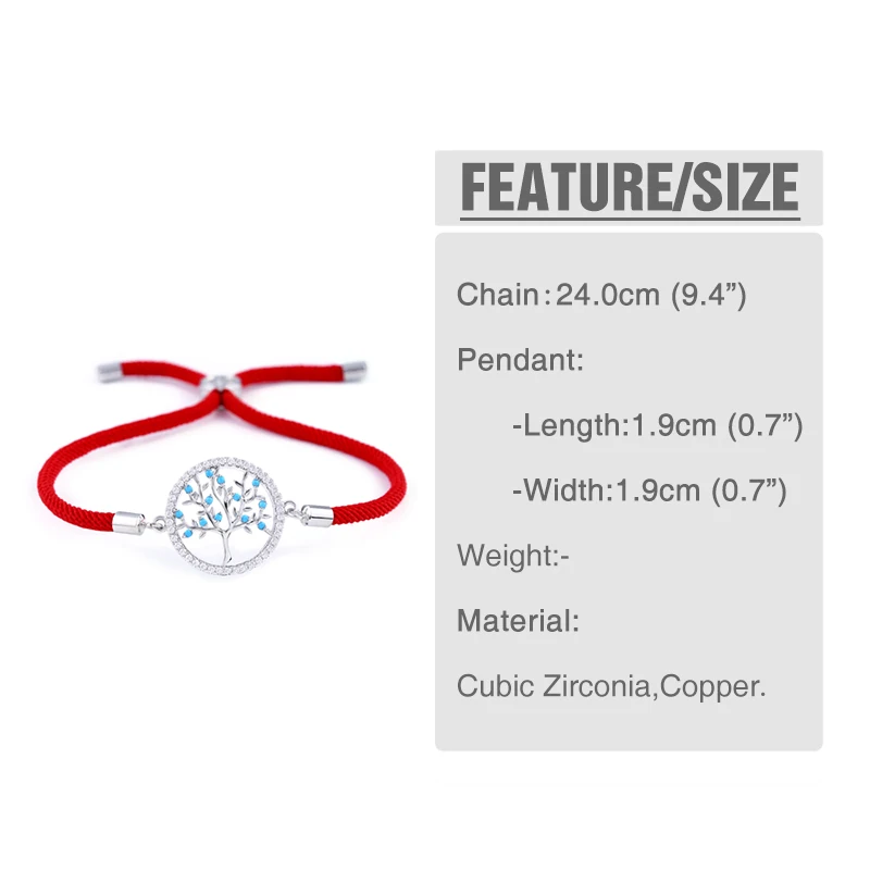 FLOLA Handmade Black String Tree of Life Bracelets for Women Adjustable Rope Bracelets Lucky Jewelry Braided gifts brta67