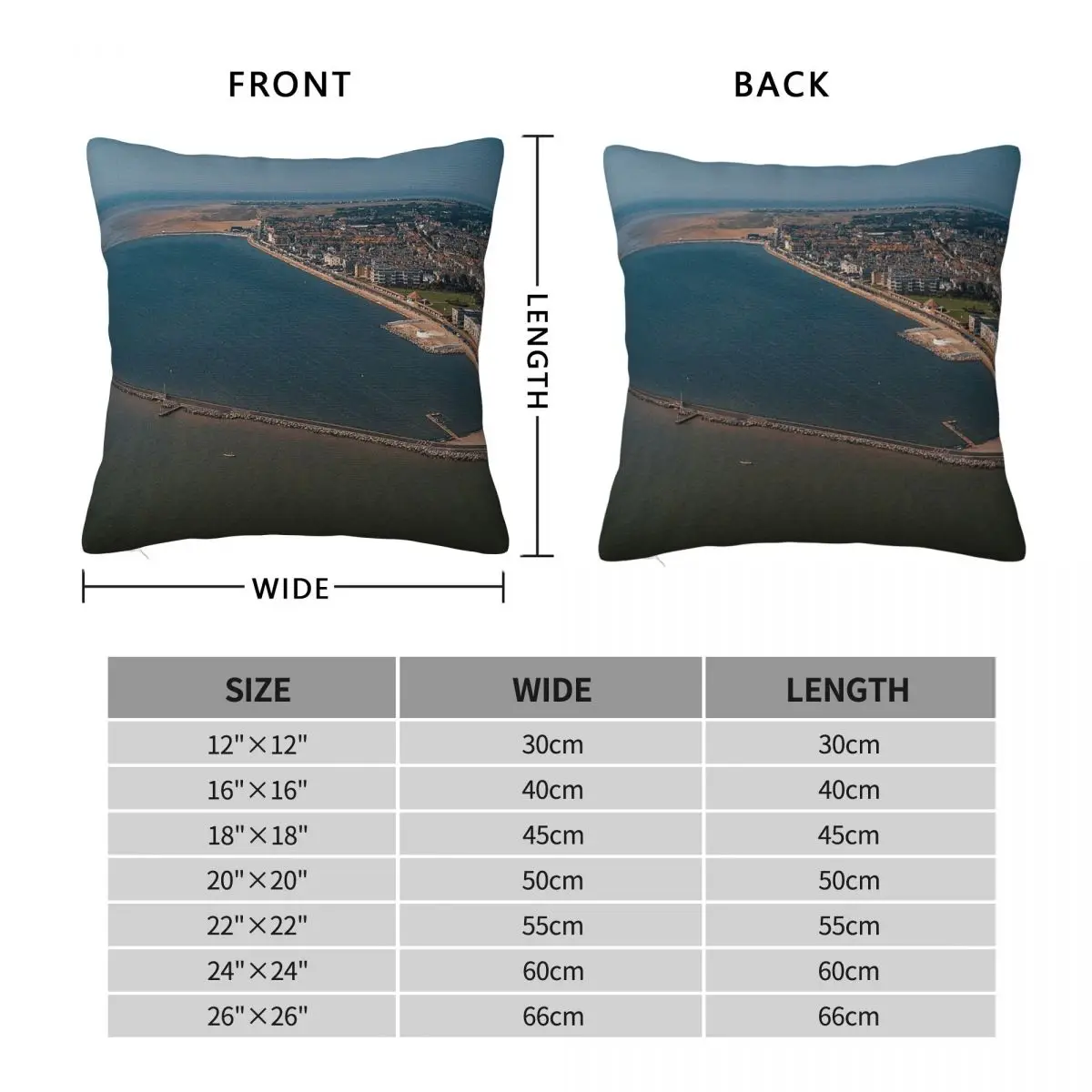 West Kirby Marine Lake Pillowcase Polyester Linen Velvet Creative Zip Decorative Sofa Cushion Cover