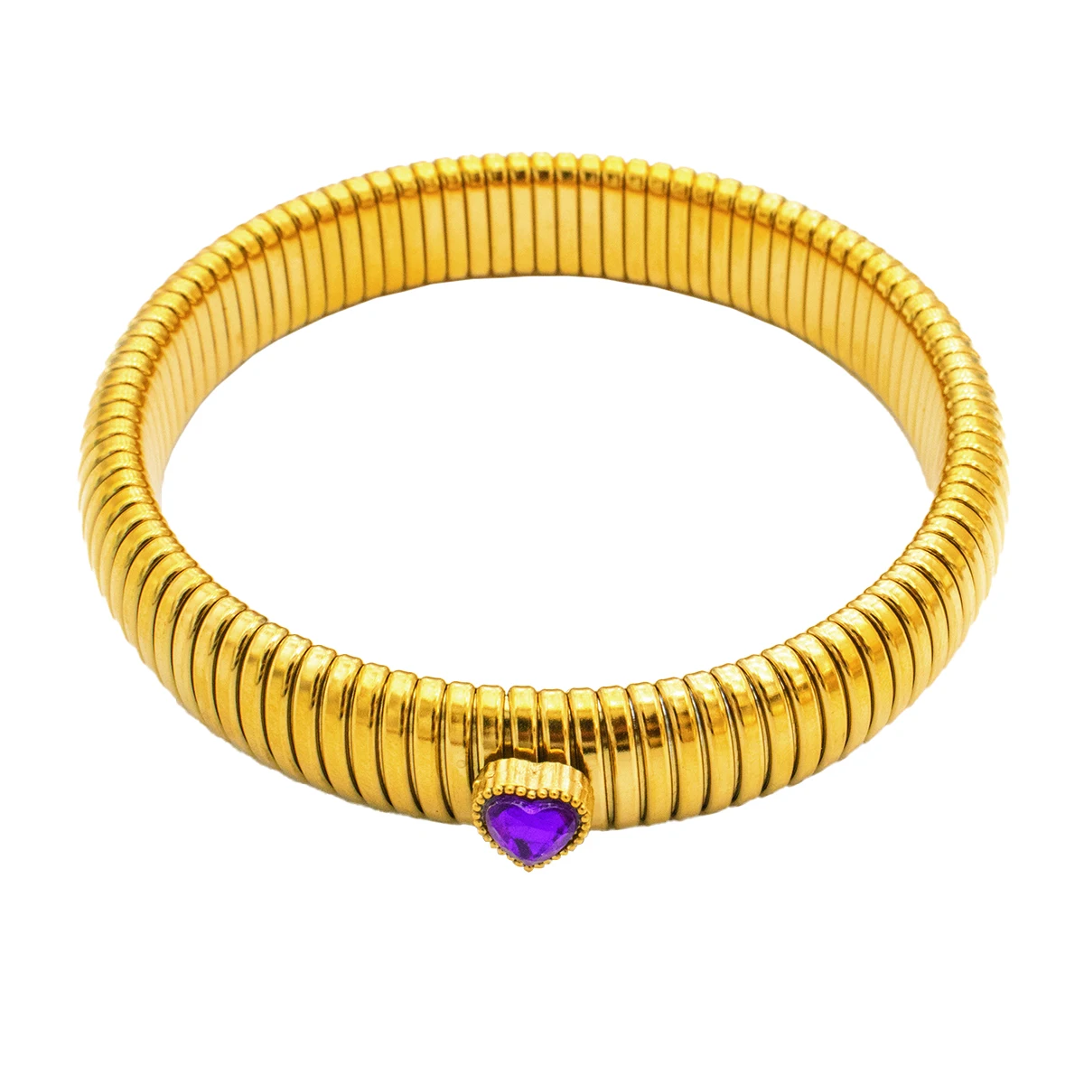Waterdichte roestvrijstalen retro elasticiteit dikke metalen gepolijste armband 18K vergulde trend mode unisex sieraden mannen vrouwen