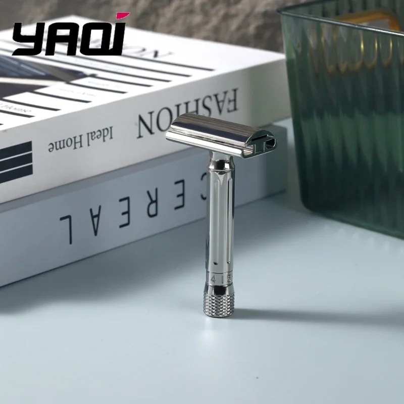 ماكينة حلاقة آمنة من الفولاذ المقاوم للصدأ قابلة للتعديل من YAQI Avanti، أداة العناية باللحية المضادة للحساسية بجودة 111 جرام، للرجال، للحلاقة الدقيقة
