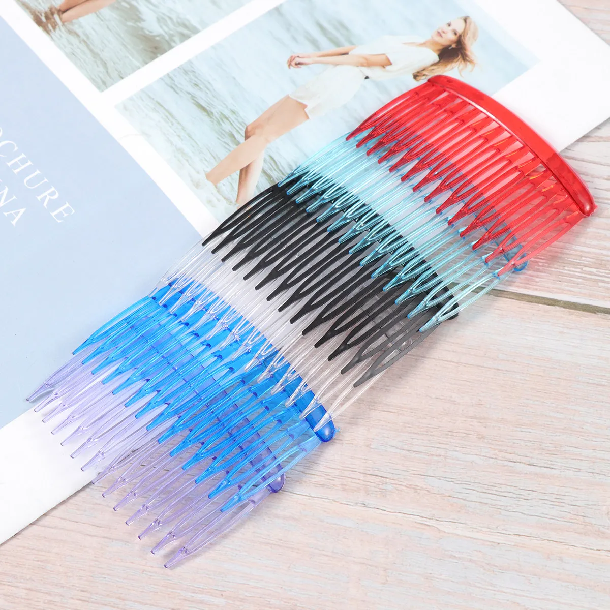 

12Pcs Wave Hair Comb Plastic Side Hair Comb Classic Straight Twisted Teeth Design for Women Girls Daily Use Elegant Styling