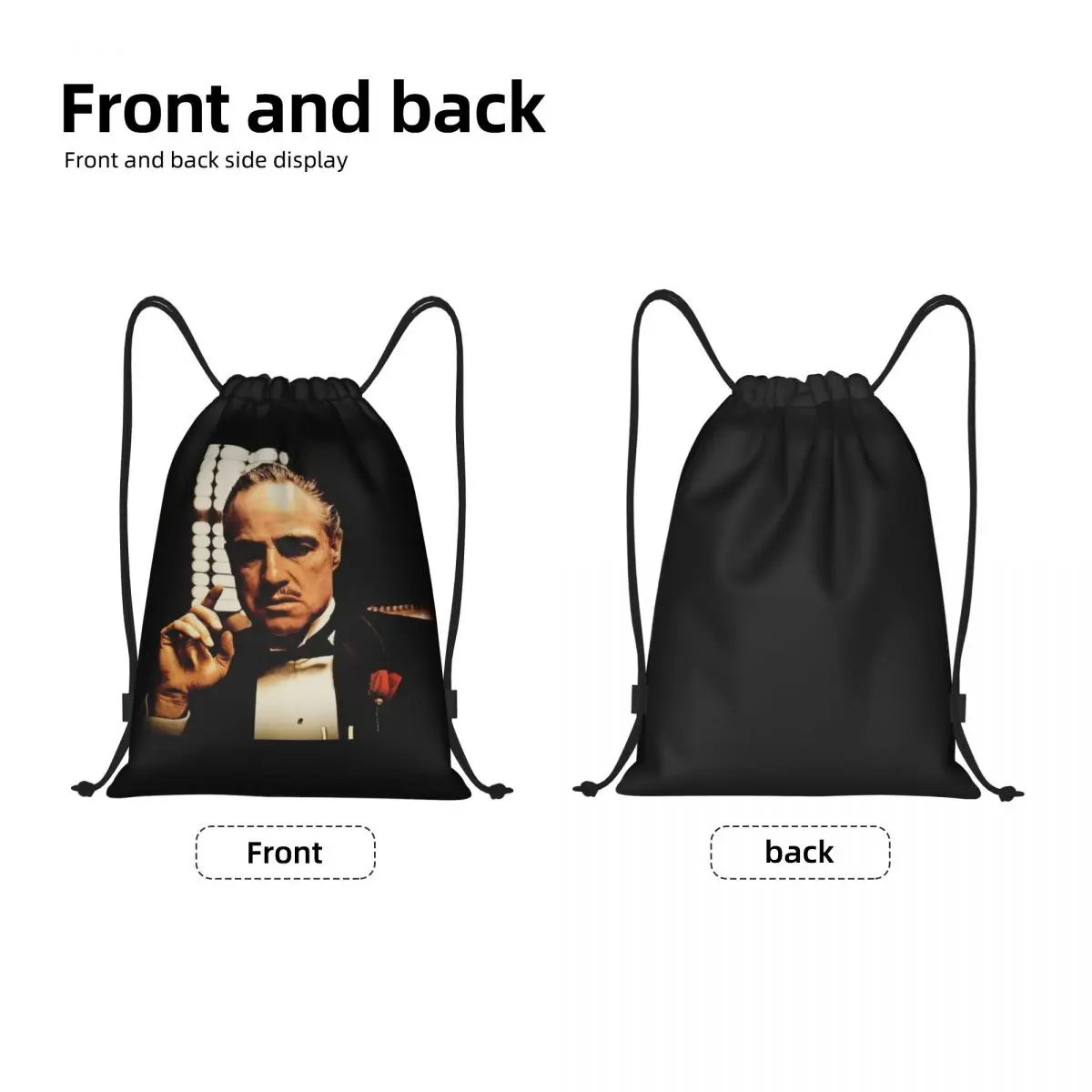 The Godfather Poster Drawstring Bag Women Men Foldable Gym Sports Sackpack Gangster Film Shopping Backpacks