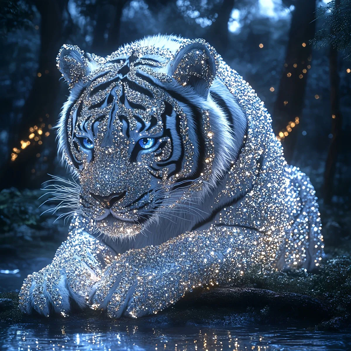 Forest Tiger Diamond Painting Set, DIY Adult Full Diamond Home Decoration Painting Set, Adult Frameless Crafts
