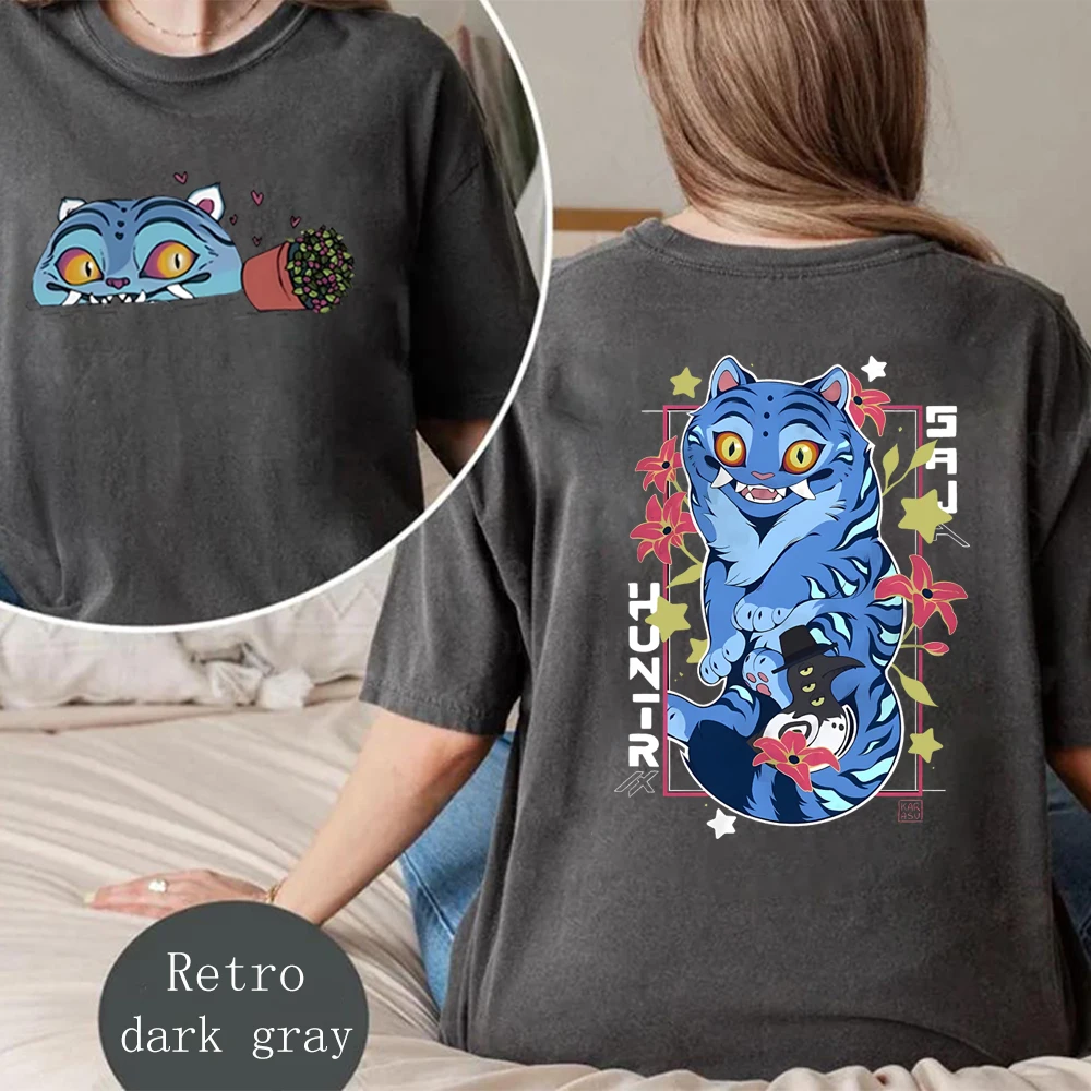 

Kpop Demon Hunters Tiger T Shirt Derpy Anime Tiger Shirts Cute Hunter Tshirt 2 Sided Graphic Tee Men Women Short Sleeves Tops