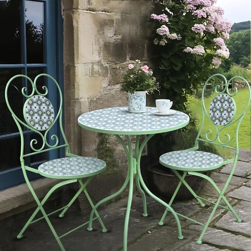 Outdoor tables and chairs foldable balcony leisure tables and chairs courtyard outdoor one table and two chairs