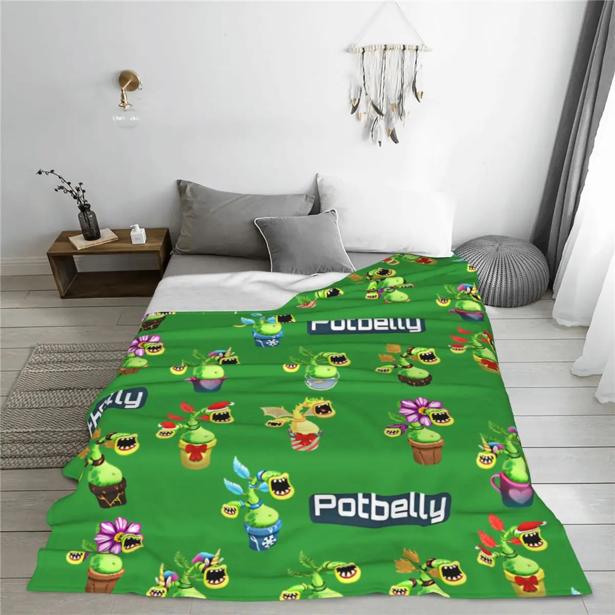 My Singing Monsters Characters Potbelly Blanket Fleece Printed Multifunction Super Soft Throw Blanket for Sofa Outdoor Bedspread