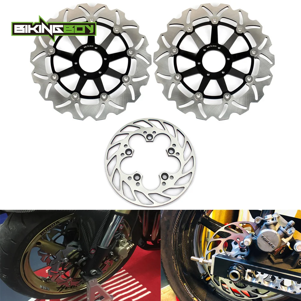 BIKINGBOY For Honda CB600F Hornet 00 01 02 03 04 05 06 CB 600 S F2 2000-2004 Front Rear Brake Discs Disks Rotors Full Set 3pc