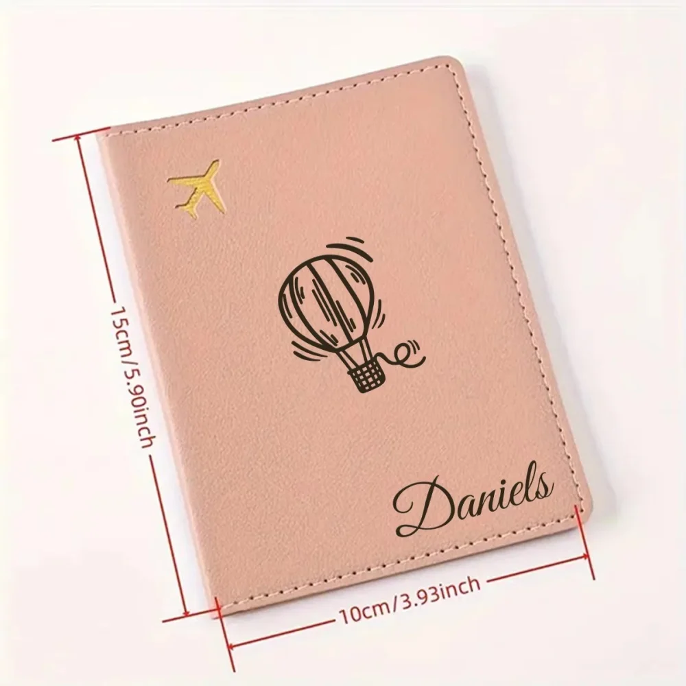 Personalized Name PU Passport Cover, Stitched Leather Style Passport Holder, Travel Essential Gift For Husband