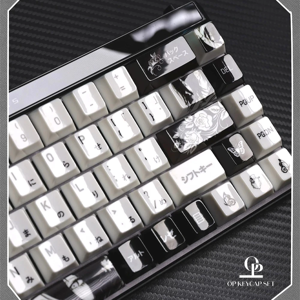 MAIMOOO Reze Keycap Chain Saw Man Like Jade Ceramic Five Sided Heat Sublimation Pbt Coating Customized Cherry Game Keycaps