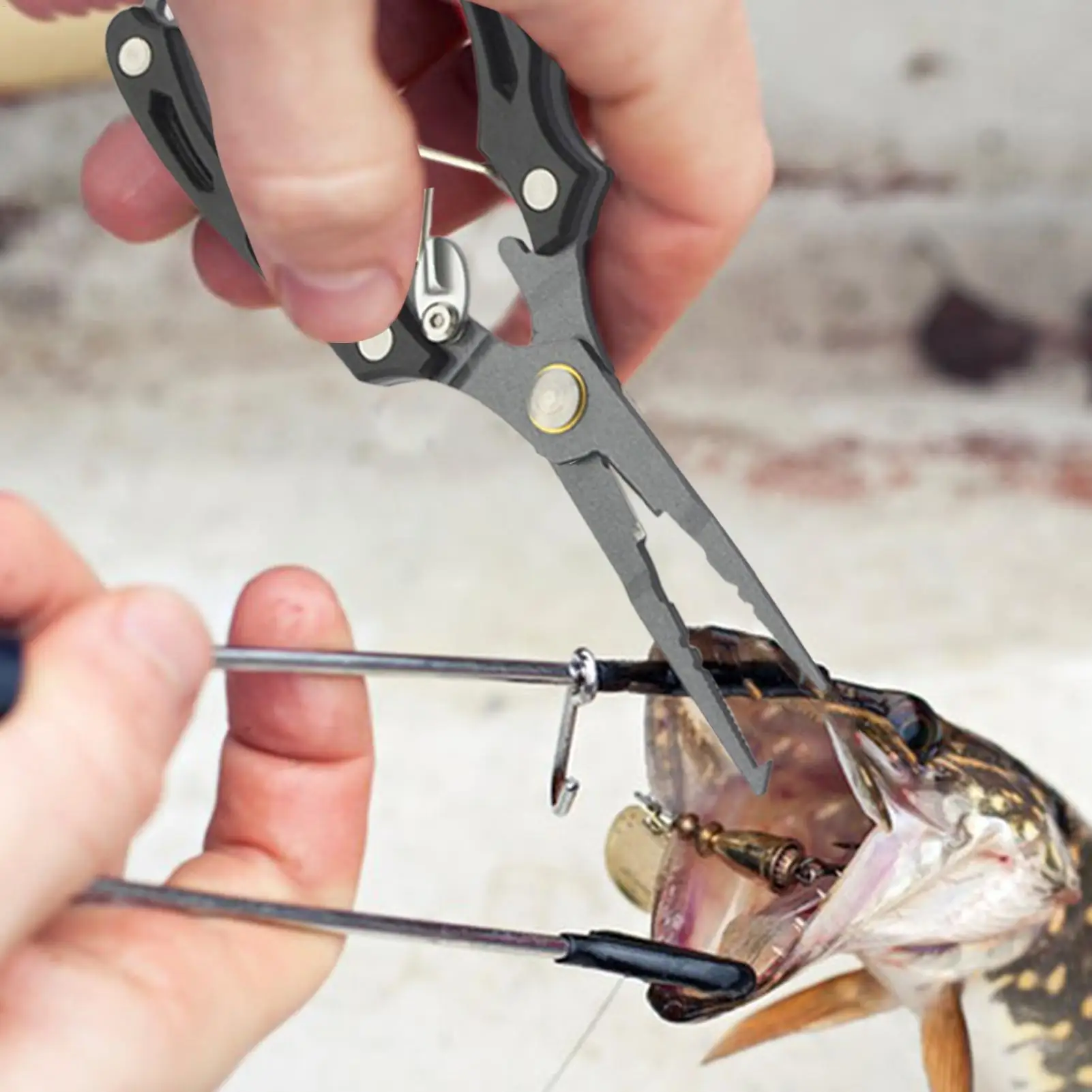 Fish Pliers Long Nose Heavy-Duty Hook Remover Tool Fishing Pliers Hook Remover For Catfish Bass Trout Tackle Box Boat Piercing