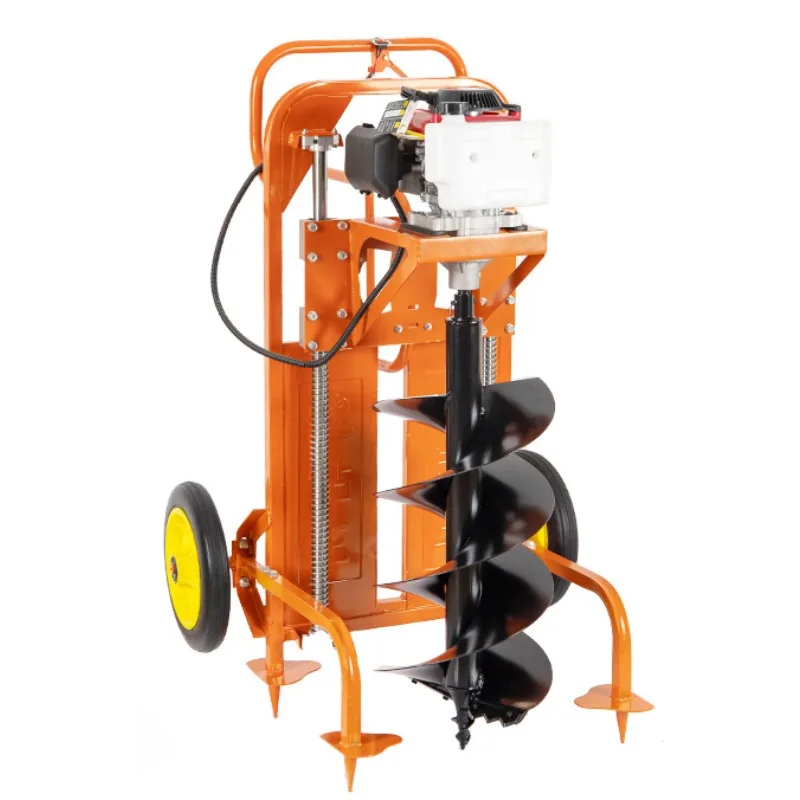 

Hot selling small high power gasoline piling and pole orchard tree planting ground drilling digging machine