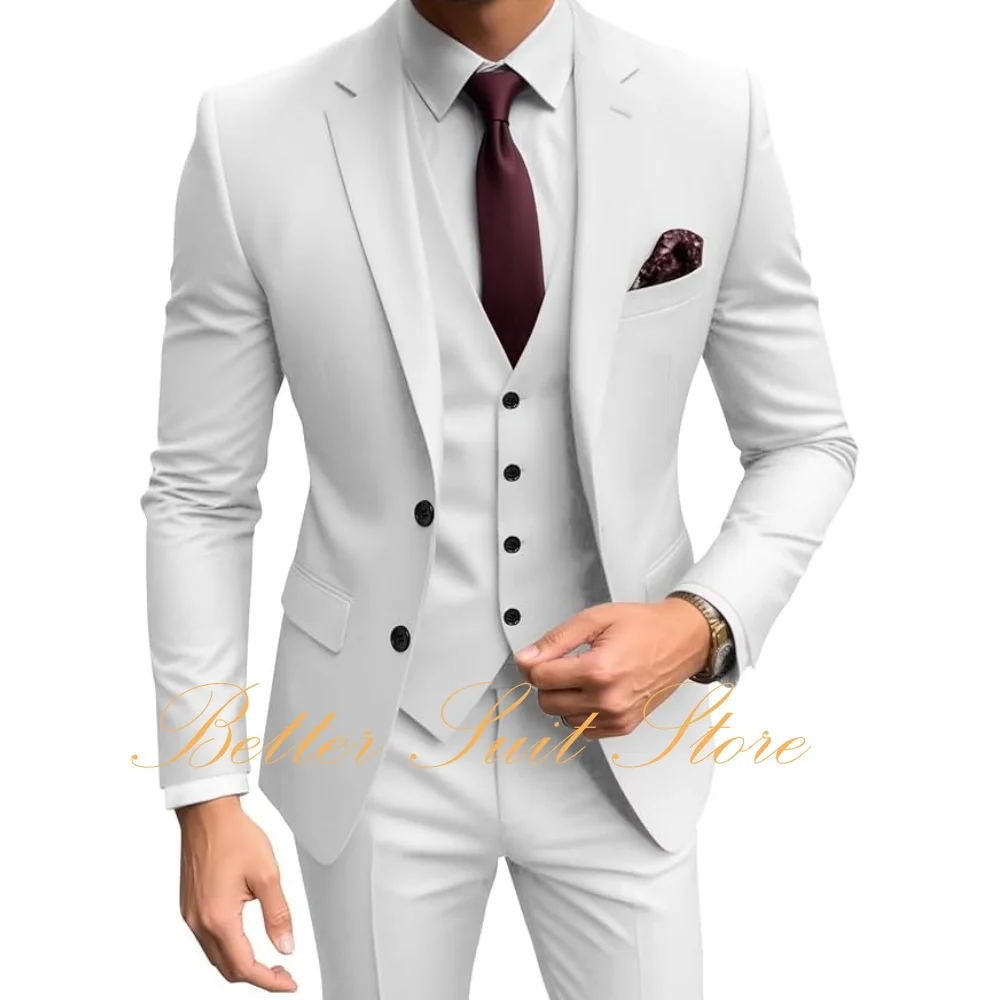 

Men's 3 Piece Suit Slim Fit Jacket Vest Pants Suits for Men Wedding Prom Suits Formal Business Men Suits