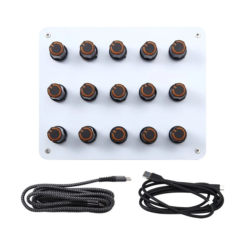 High-quality/ Music Host Software Included 15 Knob Knobs, Custom CC Information Info Volume, USB-C Interface, MIDI Controller