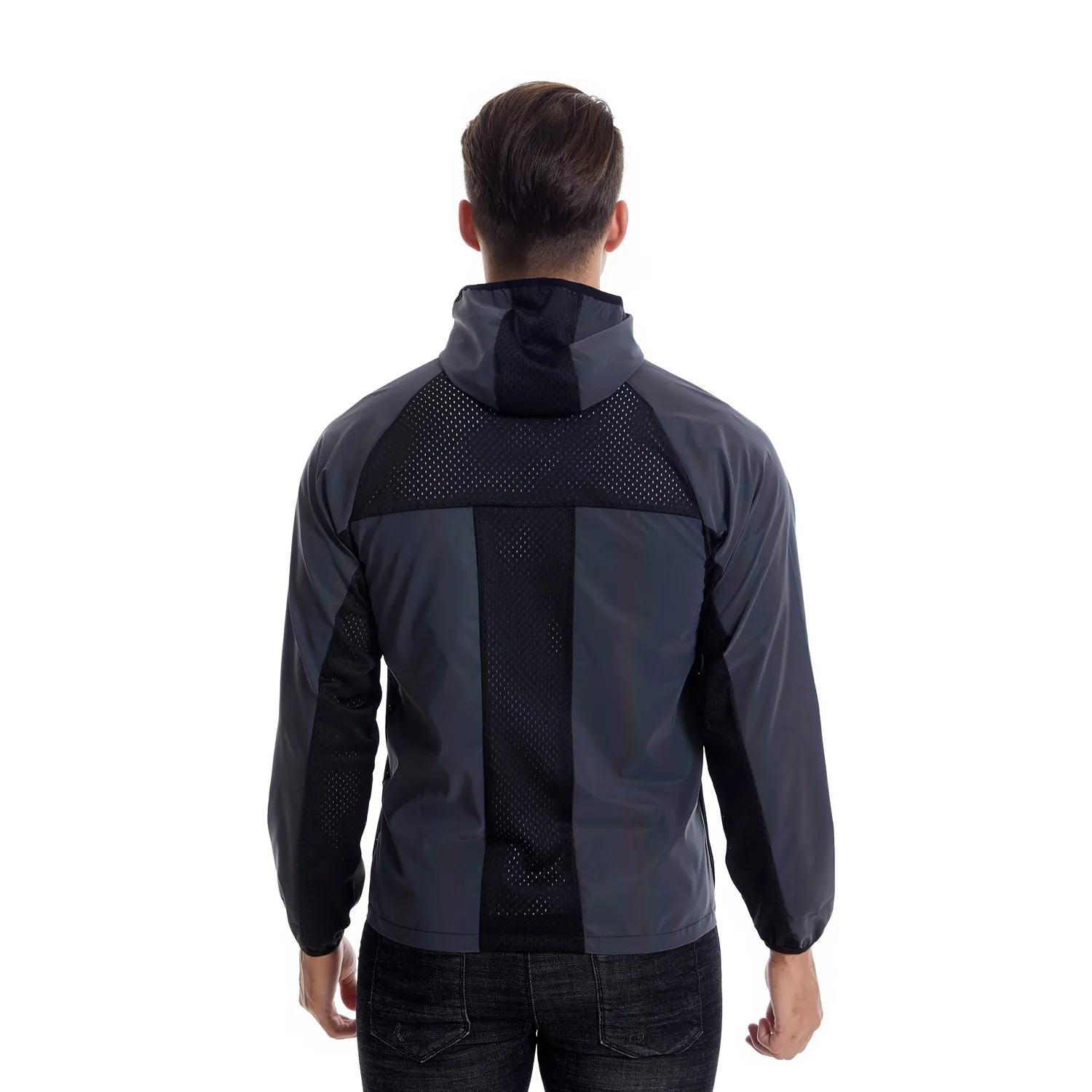 Colorful Reflective Jacket Men Patchwork Mesh Breathable Night Road Safety Riding Sports Jogging Bicycle Cycling Coats