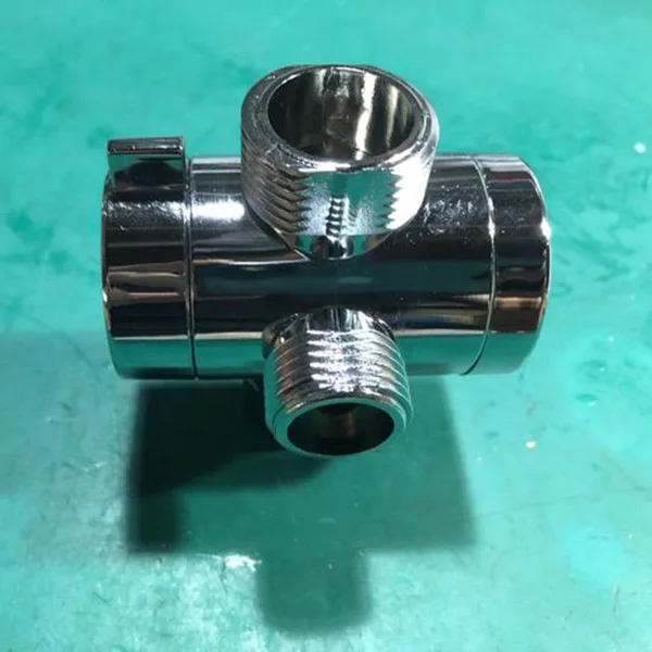 A04G-1/2 Inch 3-Way T-Adapter Diverter Valve Adjustable Shower Head Arm Mounted Diverter Valve Bathroom Hardware Accessory