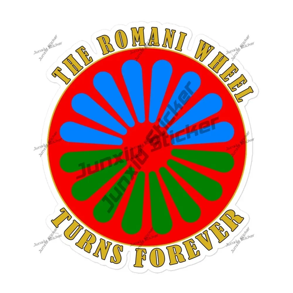 

The Romani Wheel Turns Forever Sticker Symbol Of Romani Heritage And Culture Reflective-silver Suv Fine Decor Decal Car Graphic
