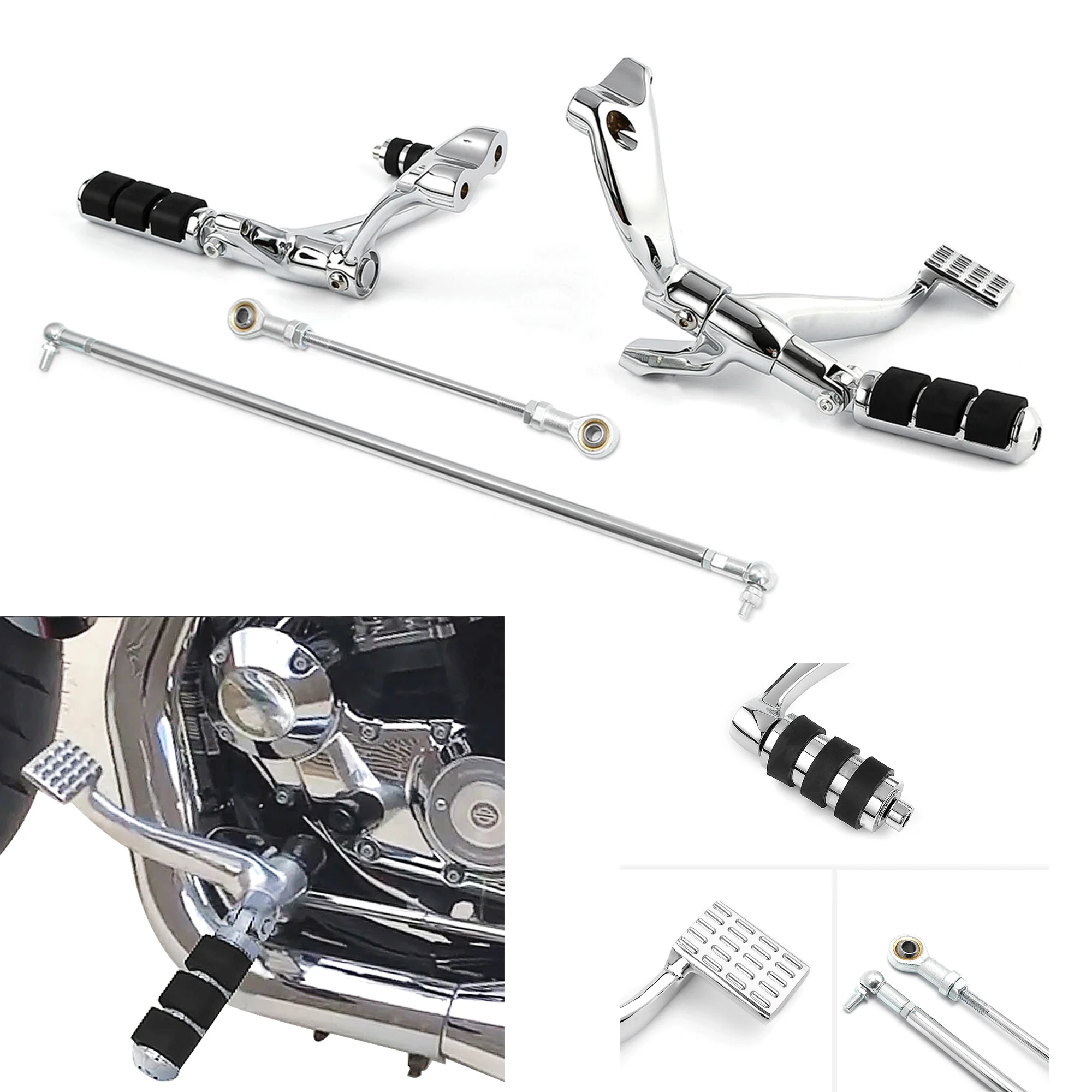 

Motorcycle Forward Controls Complete Kit Pegs Levers Linkages Black/Chrome For Harley Davidson Sportster XL883 1200 2004-2013