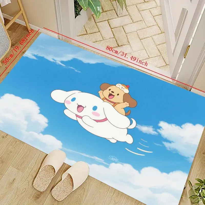 

Очаровательный коврик Sanrio Cinnamoroll для летающих собак и молочных щенков, нескользящий моющийся коврик для двери с рисунком аниме «Небое облако»