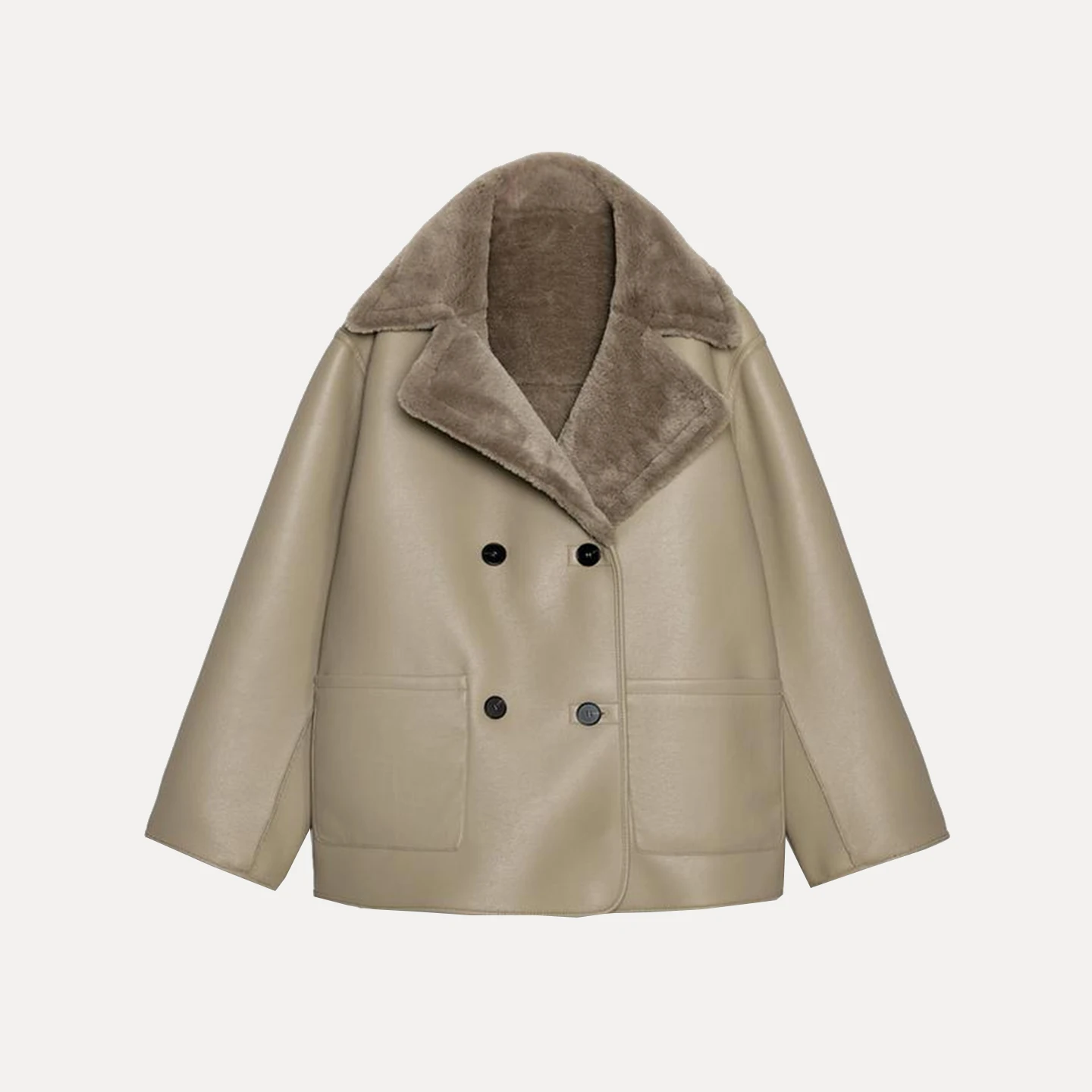 Z Abrigo personal Faionable de doble cara para mujer 2025 Nuevo abrigo de invierno Sle Stand Fit Abrigo largo de invierno Sve