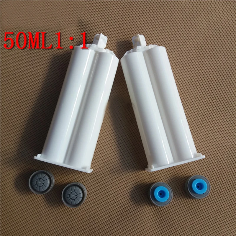 

50ml 1:1 ratio epoxy ab glue barrel with piston plug, ab glue dispenser gun empty cartridge