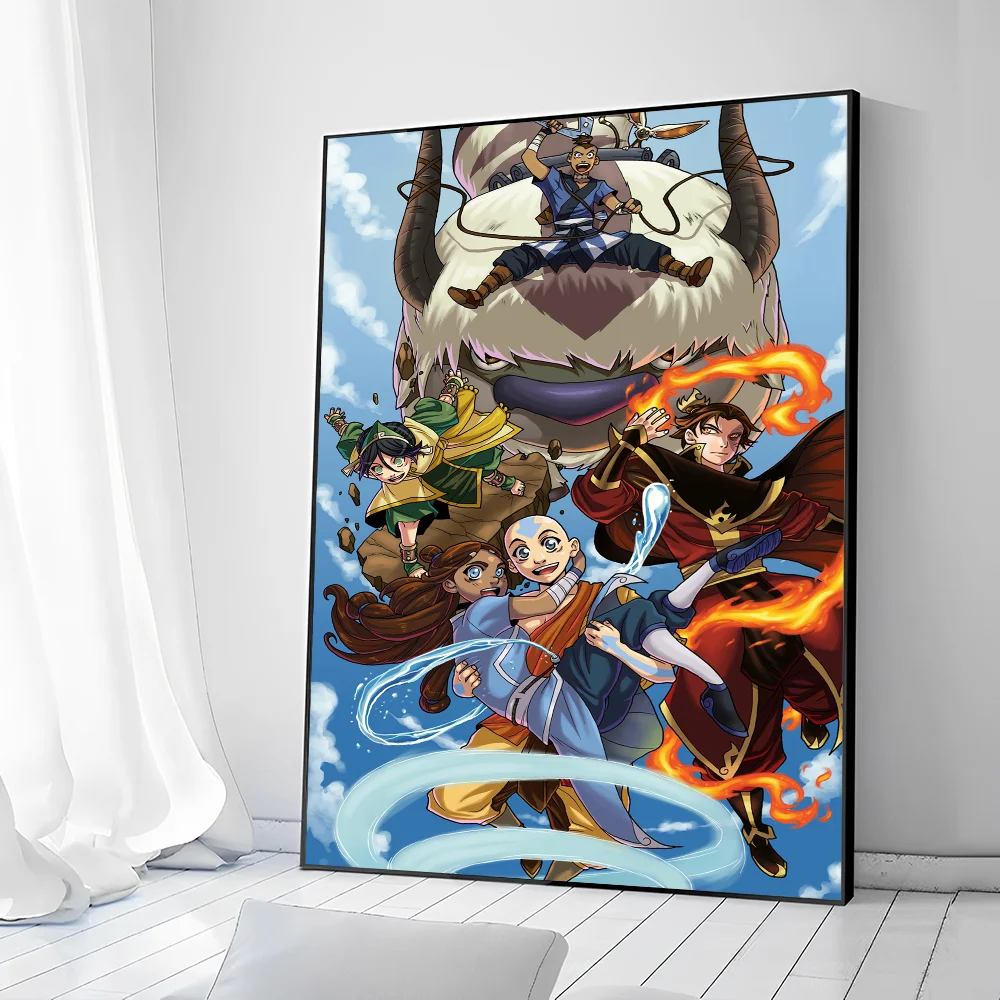 Avatar the Last Airbender Whitepaper Poster Fancy Wall Sticker for Living Room Bar Decoration Art Wall Stickers Aesthetic