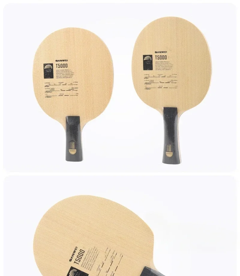 SANWEI T5000 Tischtennisschläger, 5 Holz 2 Carbon-Verbundstruktur, Fortgeschrittenen-Level Tischtennisschläger für Schnellangriff & Topspin – Detail 5