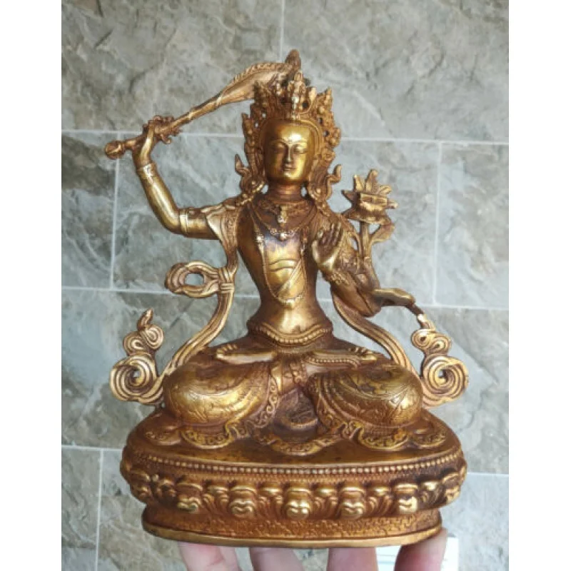 Authentic Handmade Tibetan Ancient Bronze Buddha Statue Wenzuli Bodhi-Suwa Statue