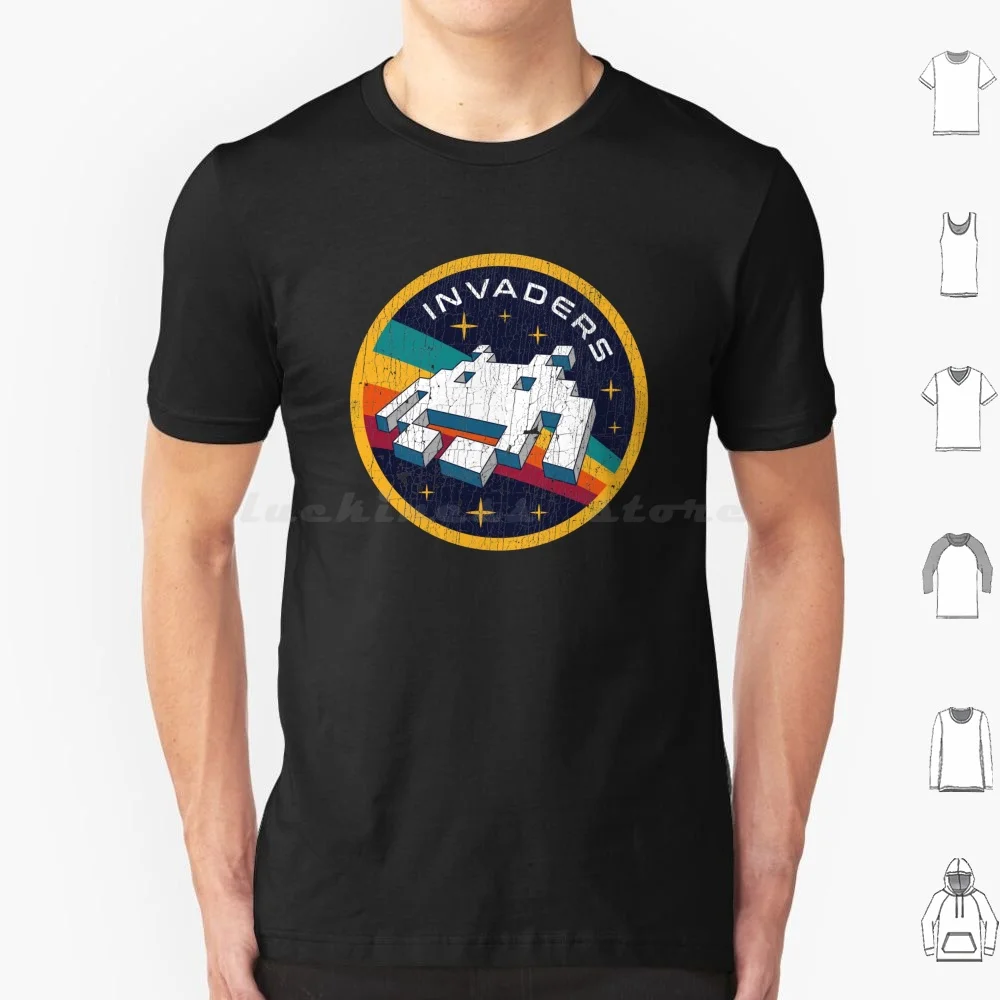 Invaders Videogame Space Patch ? T Shirt Men Women Kids 6xl Vintage Retro Geek Arcade 70s Nostalgia Pixels Gaming Space Gamer