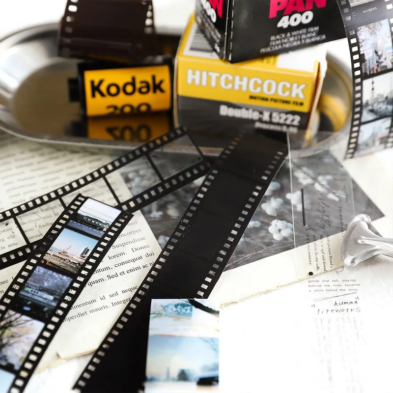 1 Roll 2.5x200cm Film Themed PET Washi Tape Stickers Transparent Movie Film Decor Tape Scrapbooking - view 4