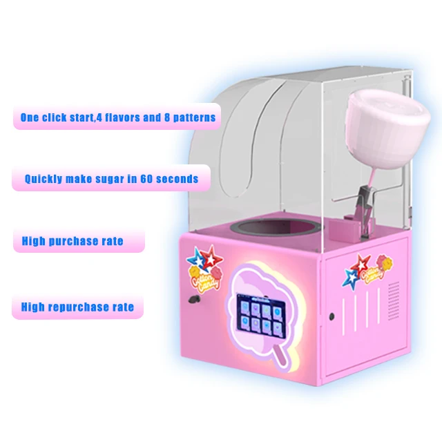 Mini Semi Automatic Cotton Candy Machine Floss Candy Vending Machines for convenience stores