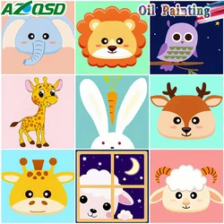 AZQSD Picture Oil Painting By Numbers Animal Cartoon Coloring Drawn Picture On Canvas Unique Gift For Children