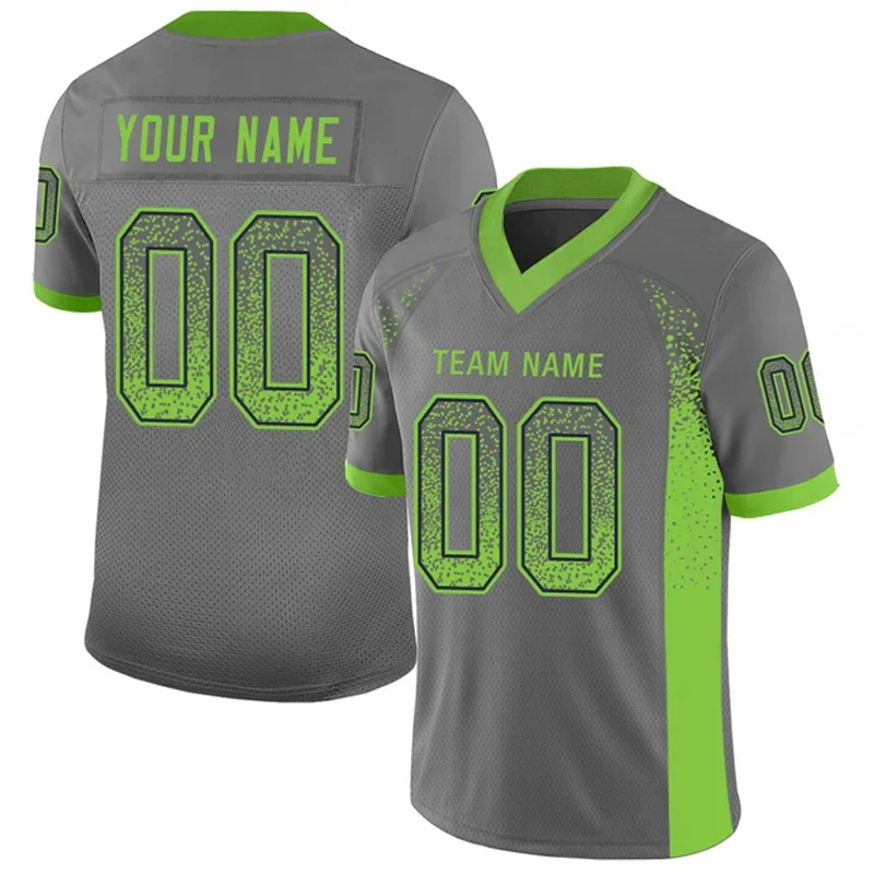 Futebol Jersey personalizado para Unisex, V-Neck T-shirt Atlético, Green Series, Personlized Imprimir e Costurar, Moda