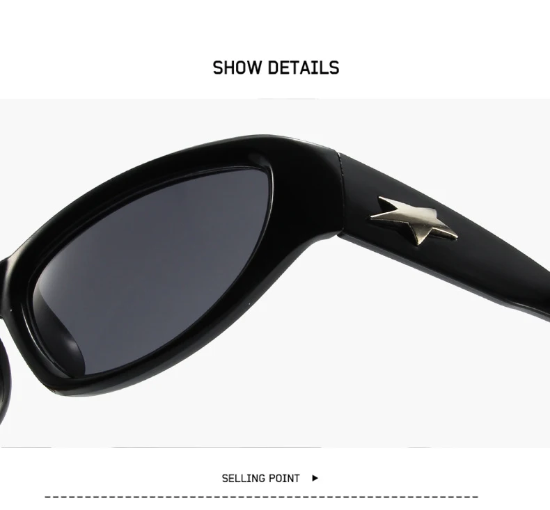 Stern Sonnenbrille für Frauen Männer Y2K Sport Punk Shades Marke Design Fünfzackigen Stern Uv400 Brillen Weibliche Brille – Detail 11