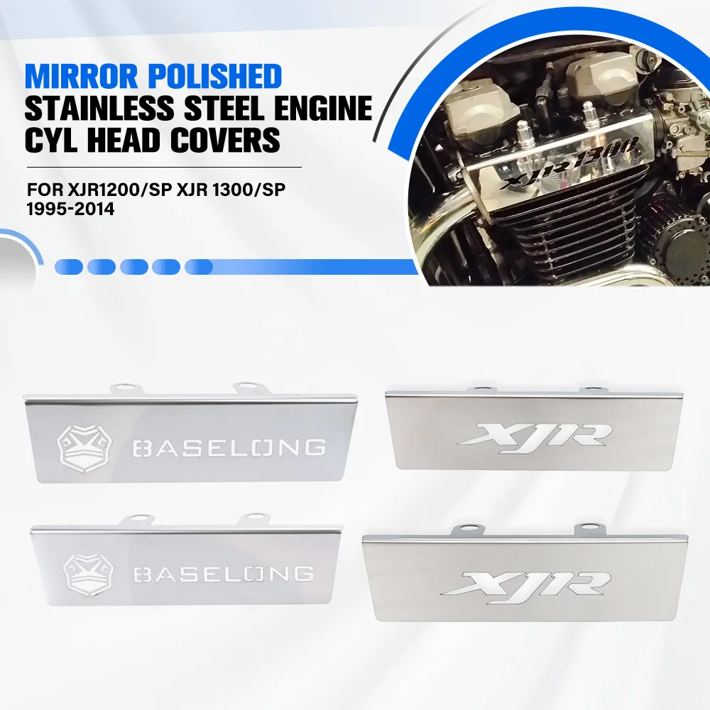 

For Yamaha XJR1200/SP XJR 1300/SP XJR 1200 1995-1999-2013-2014 Motorcycle Mirror Polished Stainless Steel Engine Cyl Head Covers