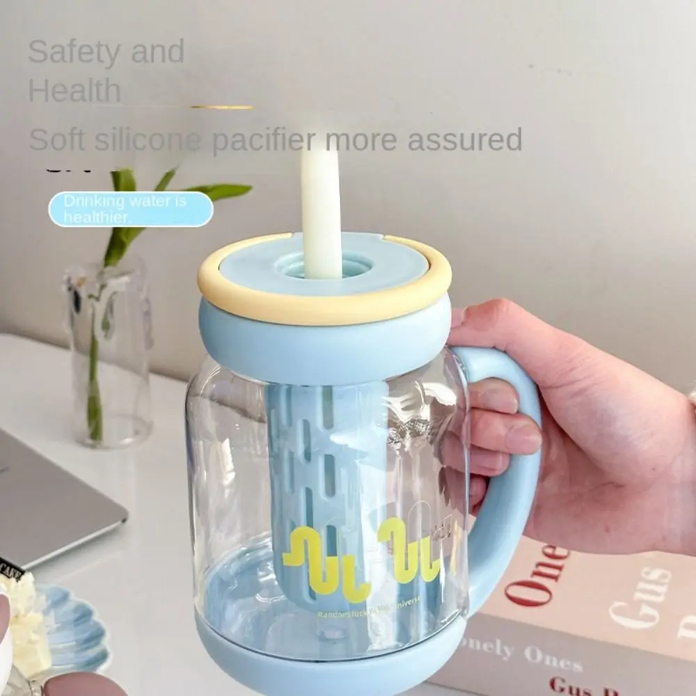 

Children's Cup With Straw Water Sippy Cup Plastic Cartoon Transparent Bottle 900ml Cute Water Cup Outdoor