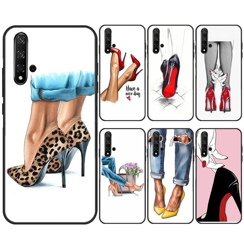 Fashion High Heels Case For Huawei P40 P20 P30 Lite Nova 11i 8i 3i 9 10 SE 11 Pro 5T Y91 Y90 Y70 Y61 Y60 Cover