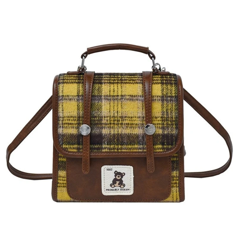 حقيبة ظهر على شكل دب لطيف على الطراز الكوري للنساء - حقيبة ظهر صغيرة بتصميم متخصص مع نمط منقوش ومقبض علوي، عصرية متعددة الاستخدامات #2