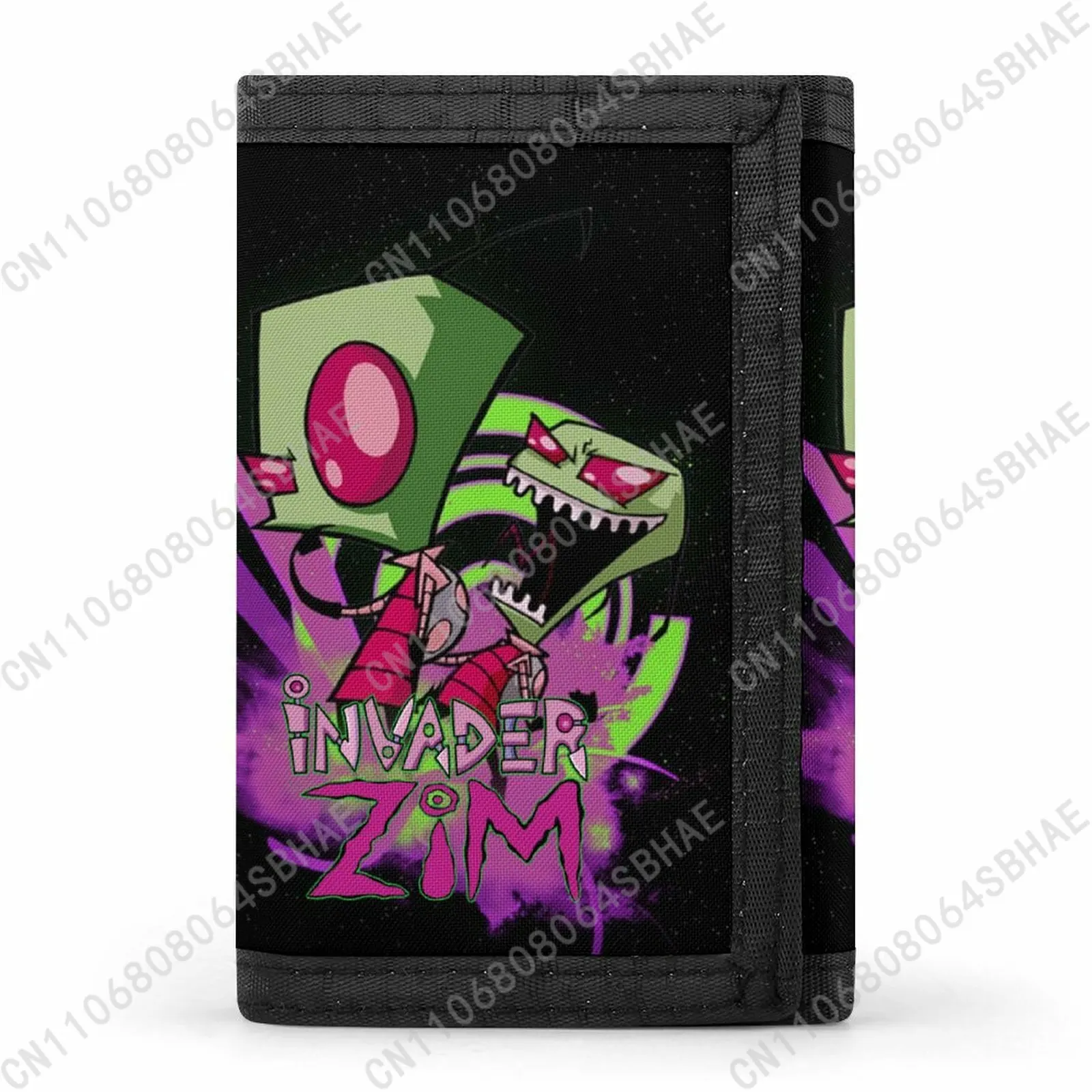 

Zim Invader Trendy Tri Fold Wallet Teenage Girls Boys Slim 3 Fold Card Personalized Pattern Purse for School Daily Use
