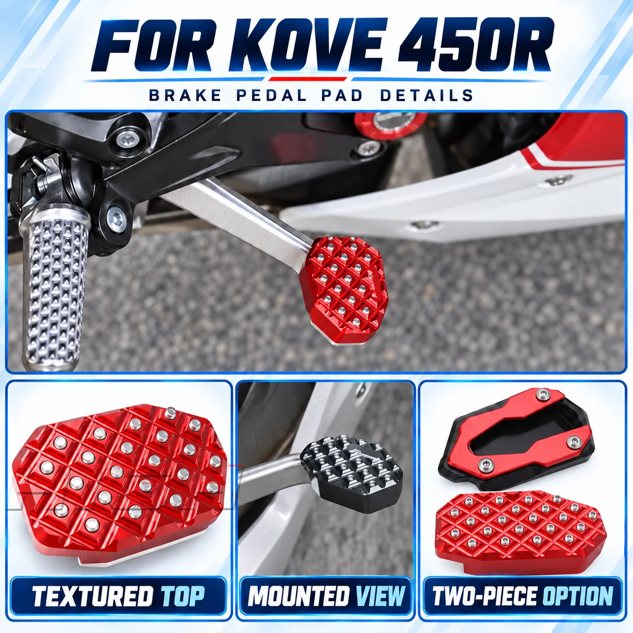 Widened Rear Foot Brake Pedal Modified Extended Brake Footrest Plate Fit For KOVE 450R