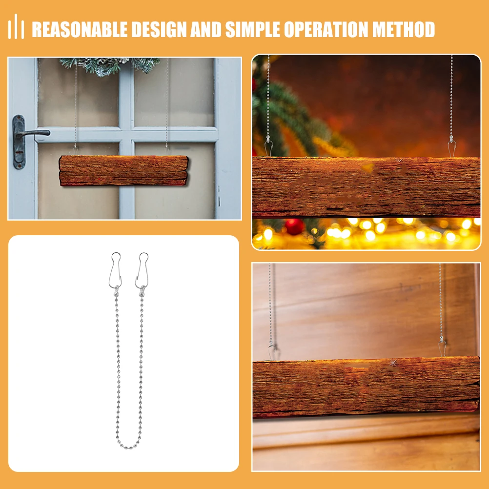 

24pcs Chain 28cm Flag Pole Billboards Hanging Chains Metal Chains Plant Hangers Hooks Billboards POP Accessories Christmas