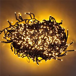 Guirnalda de luces de hadas para exteriores, iluminación navideña para fiesta, boda, árbol de Navidad, decoración de jardín, vacaciones, 8 modos, 30M, 1500led