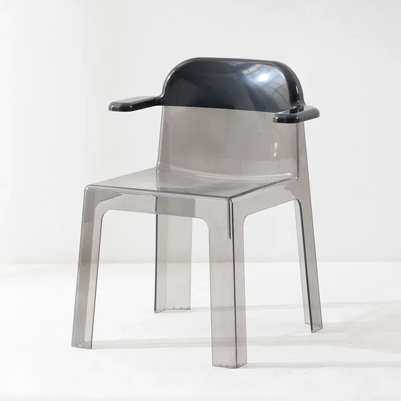 Transparent acrylic dining chair Home armrest Creative fun back chair Designer Internet celebrity restaurant chair