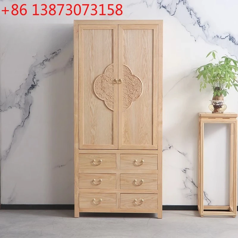 

Новый классический шкаф для хранения вещей из китайского ясеня в стиле дзен для спальни, для отелей типа B&B