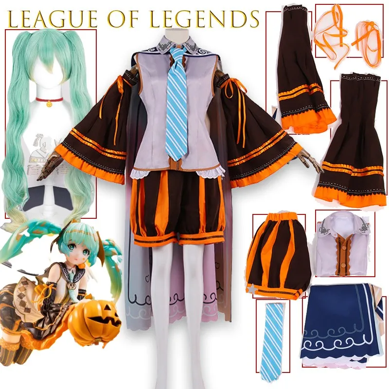 

BProject SEKAI Mikuku Pumpkin Uniform Cosplay Costume Anime Stage Performance Outfit Prop Halloween Christmas Play Role cosplay