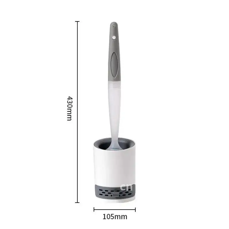 거치대 실리콘 TPR 브러시가 있는 벽걸이형 세제 리필 가능 변기 브러시 세트, 코너 청소 도구, 욕실 액세서리