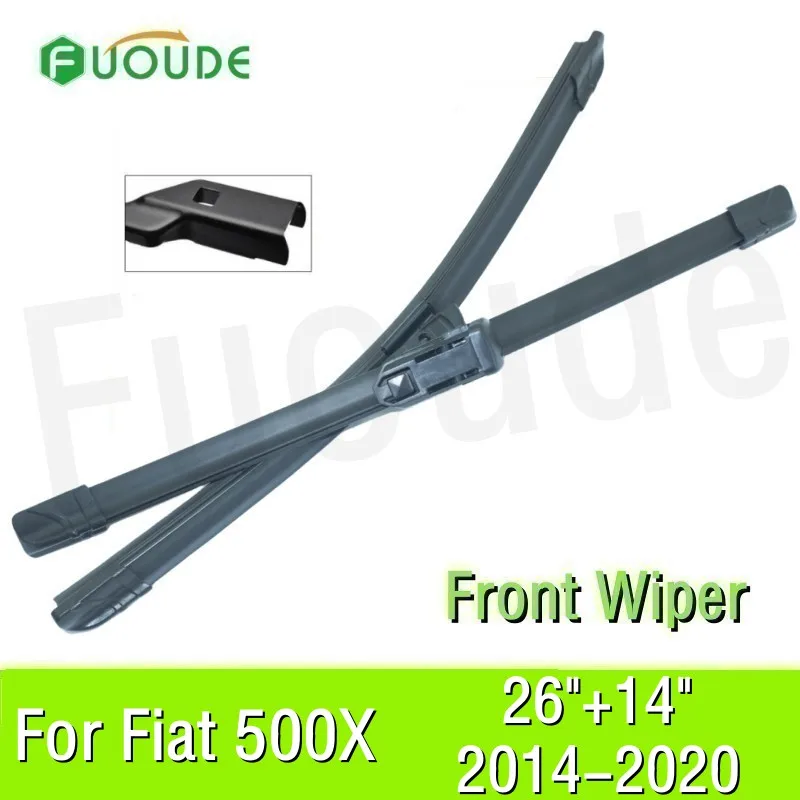 

Wiper Blade For Fiat 500X 26"+14" Car Windshield Windscreen Rubber 2014 2015 2016 2017 2018 2019 2020